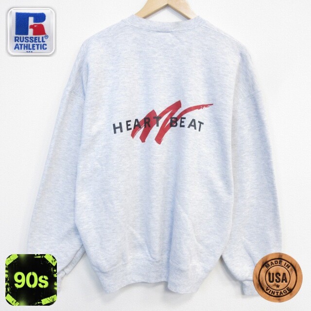 ラッセル 90s 長袖スウェット HEART グレー メンズXL相当 | 古着