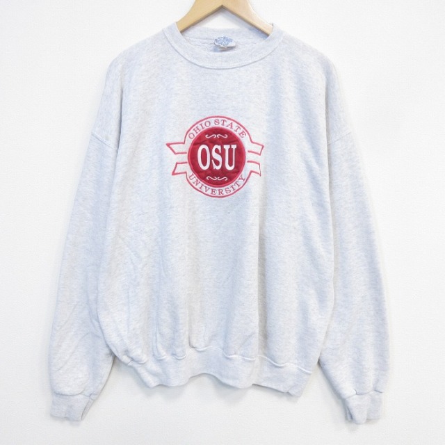 OSU 90s 長袖スウェット カレッジ刺繍 グレー メンズXL相当 | 古着