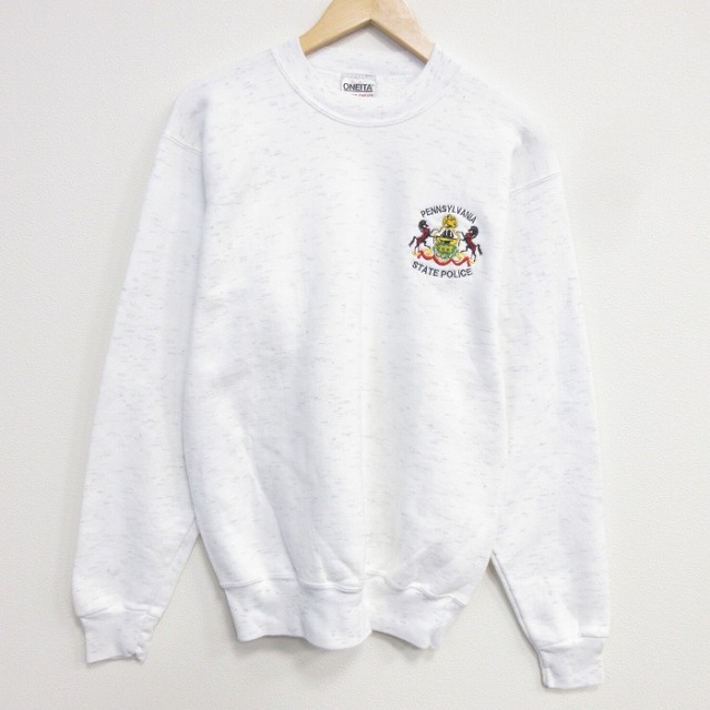オニータ 90s 長袖スウェット ポリス ホワイト メンズM相当 | 古着