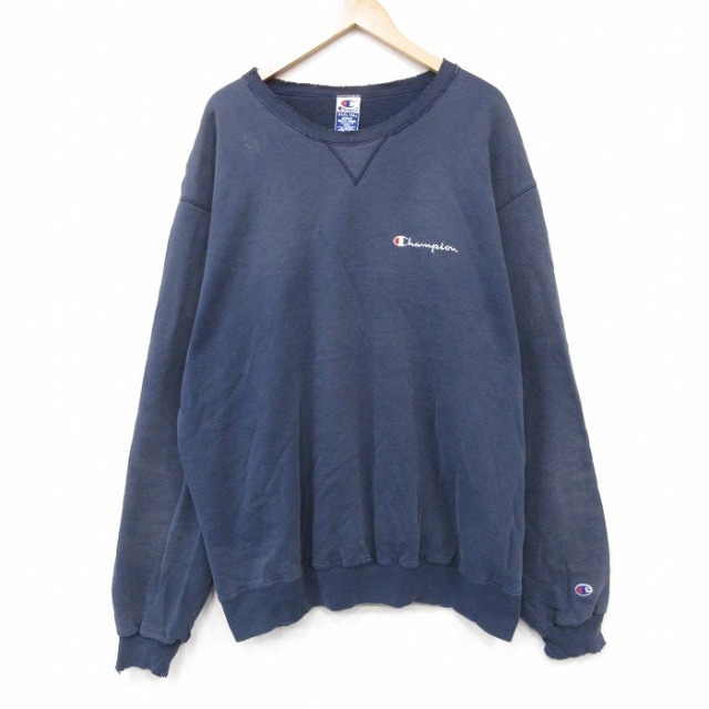 チャンピオン 90s 長袖スウェット ワンポイントロゴ ネイビー メンズXL相当 | 古着
