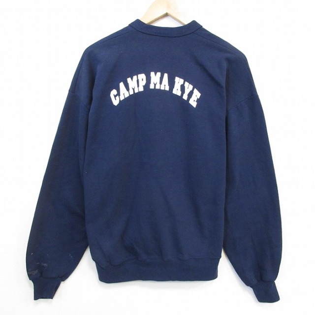 ジャージーズ 90s 長袖スウェットカーディガン CAMP ネイビー メンズL相当 | 古着