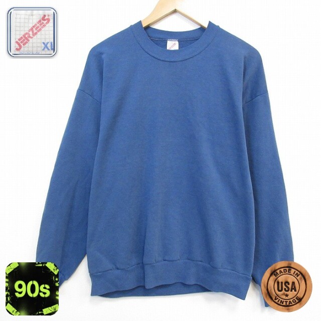 ジャージーズ 90s 長袖スウェット ブルー メンズXL相当 | 古着