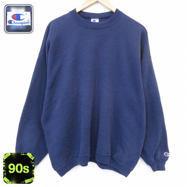 チャンピオン 90s 長袖スウェット ネイビー メンズXL相当 | 古着