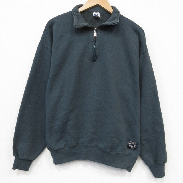 ラッセル 90s 長袖ハーフジップスウェット カーキ メンズXL相当 | 古着