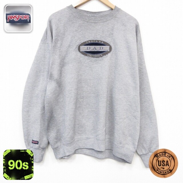 ジャンスポーツ 90s 長袖スウェット DAD カレッジ グレー メンズXL相当 | 古着