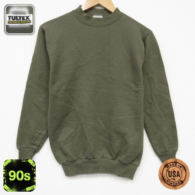 TULTEX 90s 長袖スウェット カーキ メンズXS相当 | 古着