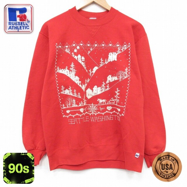 ラッセル 90s 長袖スウェット ワシントン レッド メンズM相当 | 古着