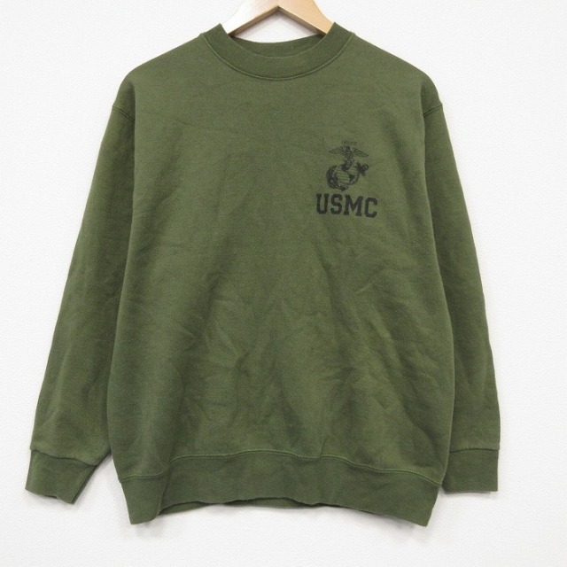 00s 長袖スウェット ミリタリー USMC カーキ メンズM相当 | 古着