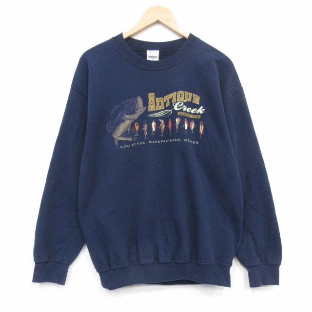 M/古着 チョークライン 長袖 スウェット メンズ 90年代 90s EMU リバースタイプ クルーネック USA製 薄グレー 霜降り他【spe】 26mar18 古着通販 M☆古着 チョークライン 長袖 スウェット メンズ 90年代 90s
