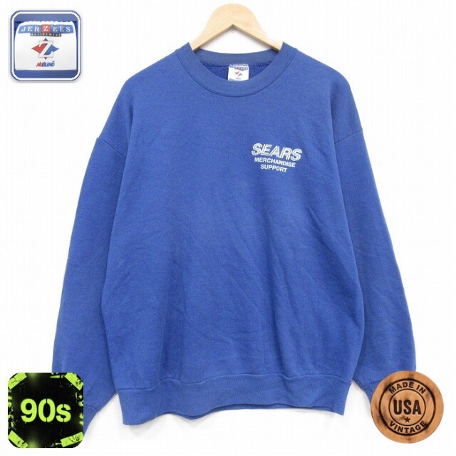ジャージーズ 90s 長袖スウェット シアーズ ブルー メンズL相当 | 古着