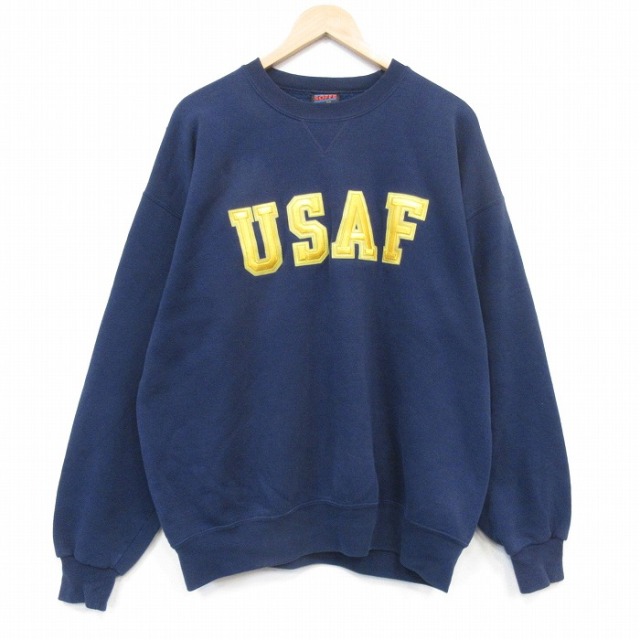古着通販 XL☆古着 ラッセル 長袖 スウェット メンズ 90年代 90s ワン