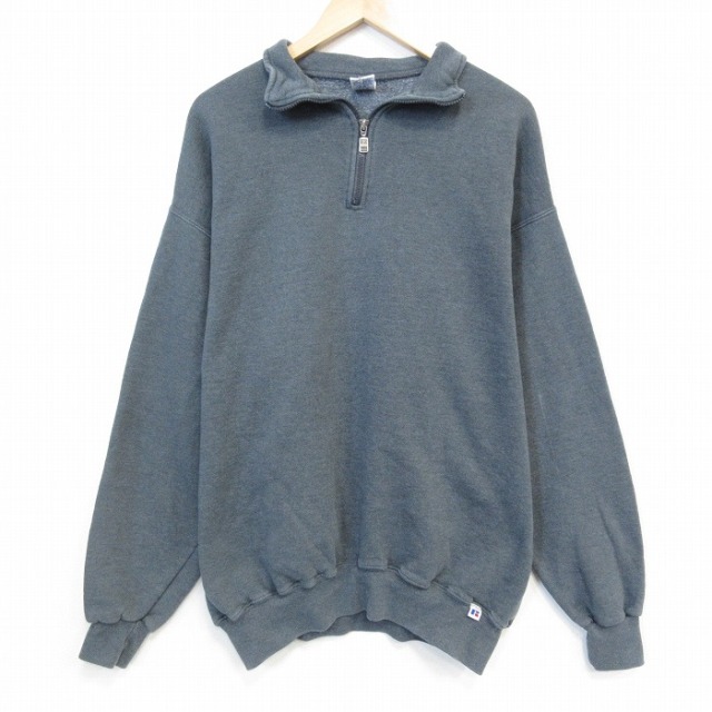 ラッセル 00s 長袖ハーフジップスウェット グレー メンズXL相当 | 古着