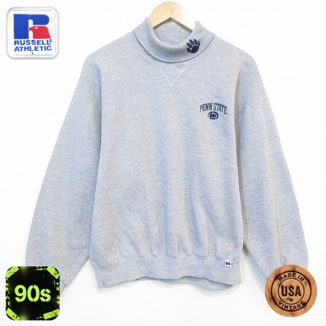 ラッセル 90s 長袖スウェット モックネック グレー メンズL相当 | 古着