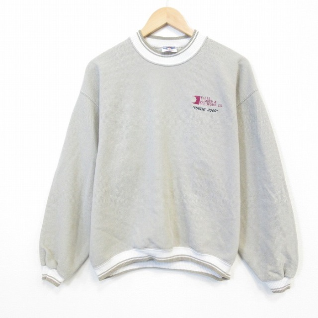 00s 長袖スウェット FALLS ベージュ メンズXL相当 | 古着