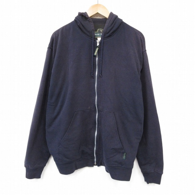 00s 長袖フルジップスウェット ネイビー メンズXL相当 | 古着