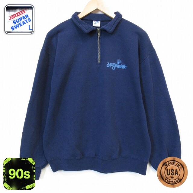 ジャージーズ 90s ハーフジップスウェット ネイビー メンズL相当 | 古着