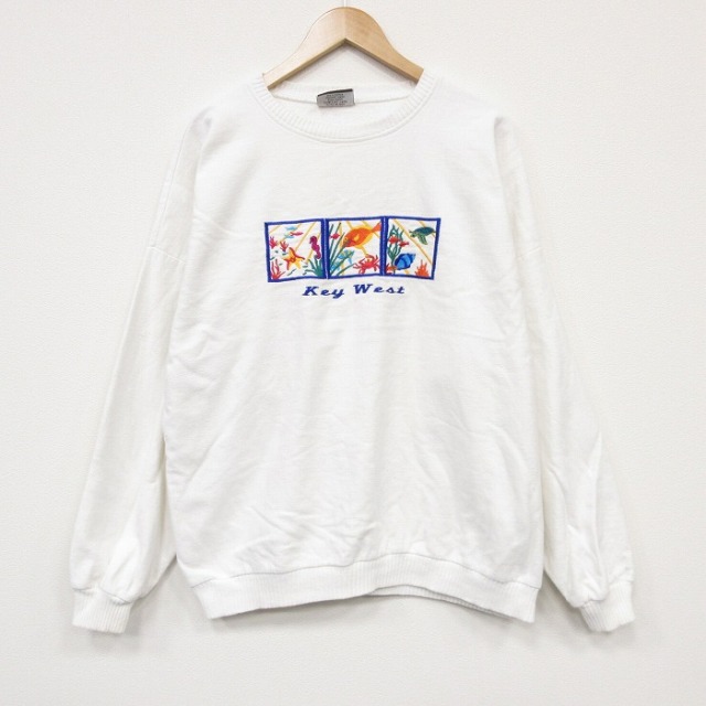 キーウエスト 90s 長袖スウェット ホワイト メンズXL相当 | 古着