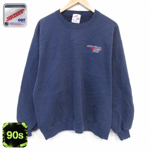 ジャージーズ 90s 長袖スウェット グリフィン ネイビー メンズL相当 | 古着