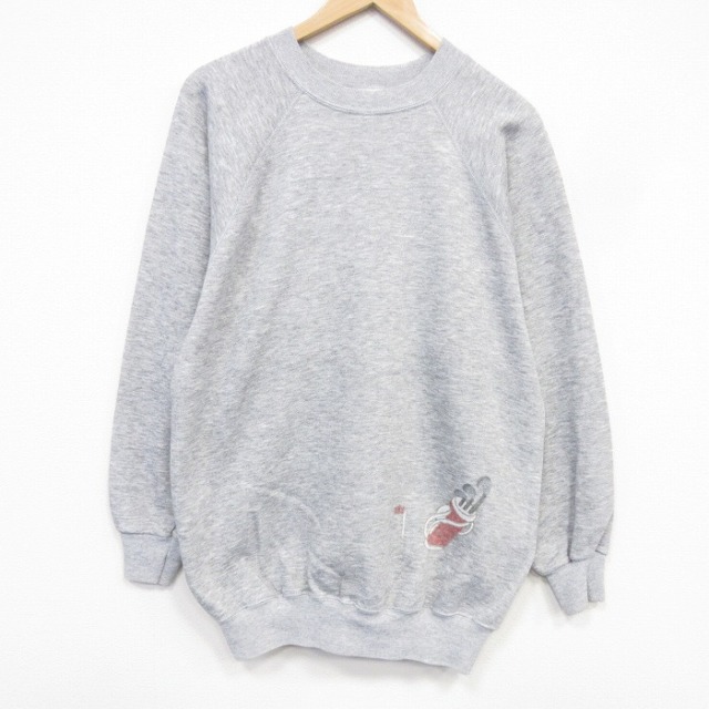 ヘインズ 90s 長袖スウェット ゴルフハンドペイント グレー メンズL相当 | 古着