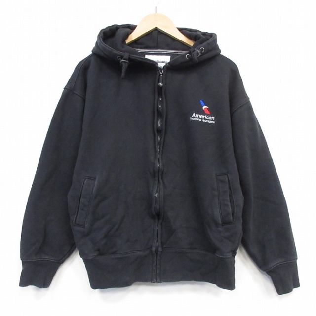 Wear Guerd 長袖フルジップスウェット アメリカン ブラック メンズL相当 | 古着