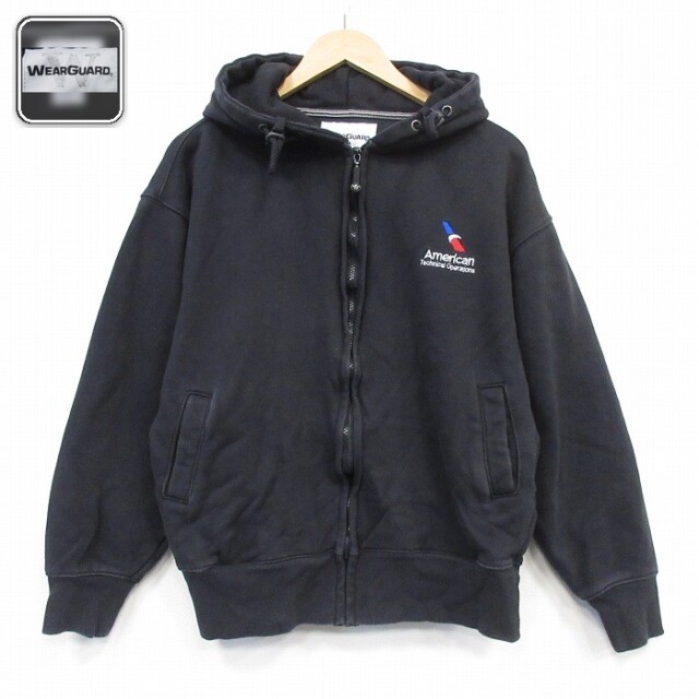 Wear Guerd 長袖フルジップスウェット アメリカン ブラック メンズL相当 | 古着