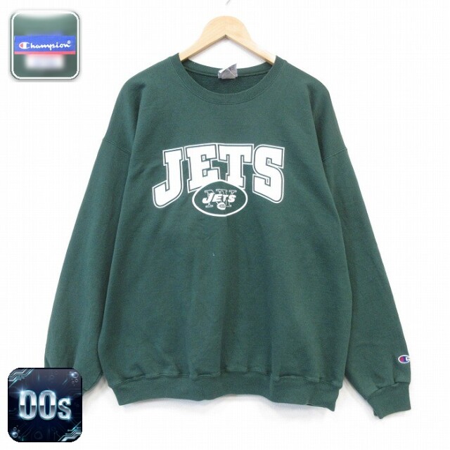 チャンピオン 00s 長袖スウェット NFL ニューヨークジェッツ グリーン メンズXL相当 | 古着