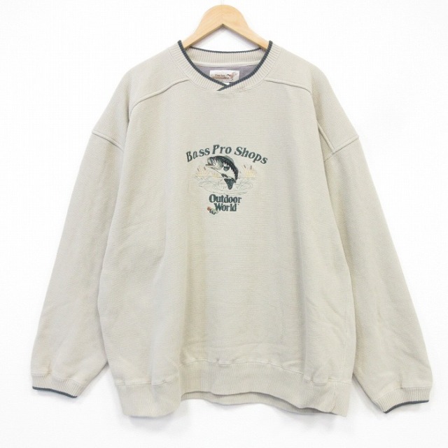DUCKS UNLIMITED 00s 長袖スウェット バスプロショップ刺繍 ベージュ メンズXL相当 | 古着