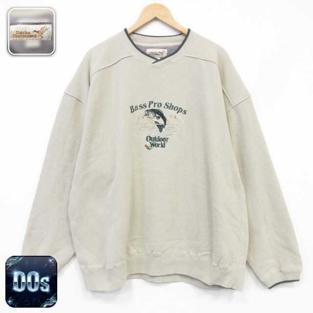 DUCKS UNLIMITED 00s 長袖スウェット バスプロショップ刺繍 ベージュ メンズXL相当 | 古着