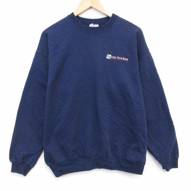 ヘインズ 00s 長袖スウェット フィフスサードバンク ネイビー メンズL相当 | 古着