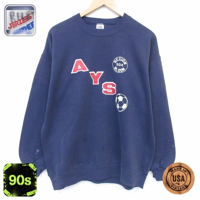 ジャージーズ 90s 長袖スウェット AYS ネイビー メンズXL相当 | 古着