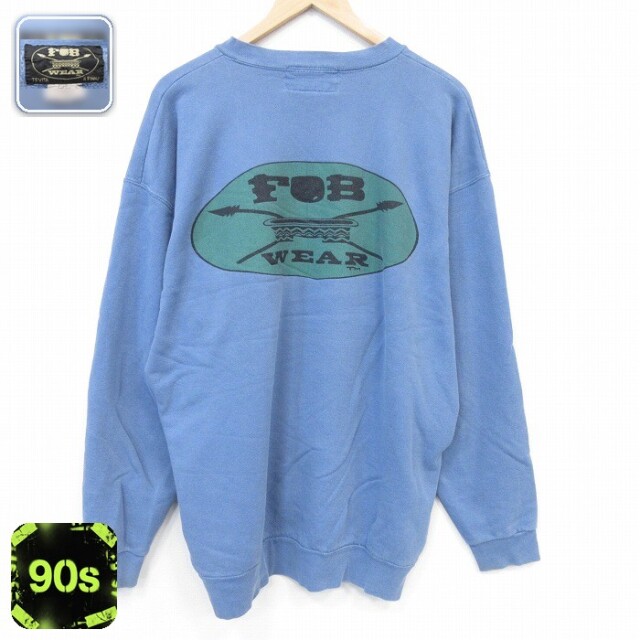 FOB WEAR 90s 長袖スウェット ライトブルー メンズXL相当 | 古着