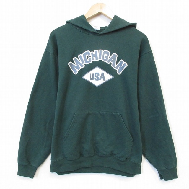 ジャージーズ 00s 長袖パーカー ミシガン グリーン メンズL相当 | 古着