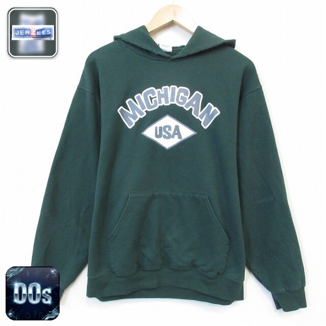 ジャージーズ 00s 長袖パーカー ミシガン グリーン メンズL相当 | 古着