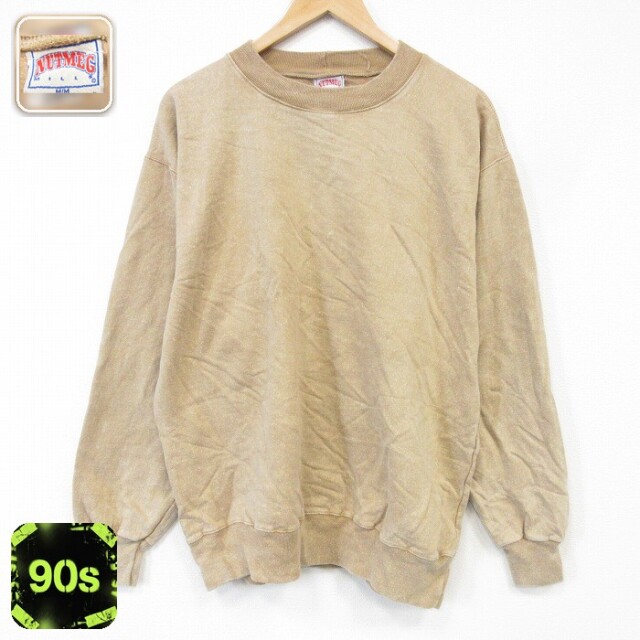 ブラウン霜降り 90s 長袖スウェット メンズL相当 | 古着