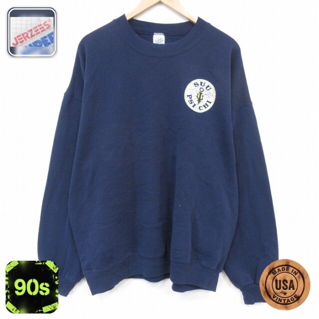 ジャージーズ 90s 長袖スウェット SUU ネイビー メンズXL相当 | 古着