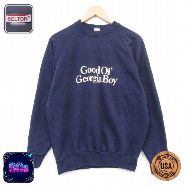 BELTON 80s ラグランスウェット Good ネイビー メンズL相当 | 古着