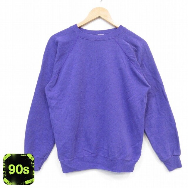 90s ラグランスウェット パープル メンズM相当 | 古着