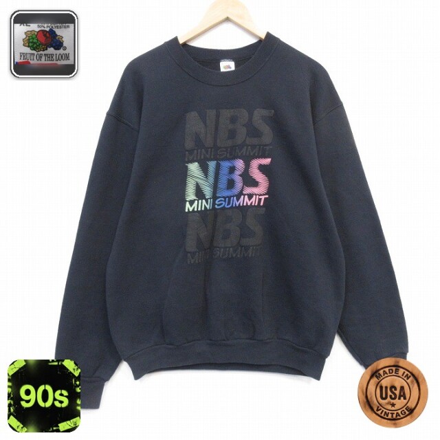 フルーツオブザルーム 90s 長袖スウェット NBS ブラック メンズL相当 | 古着