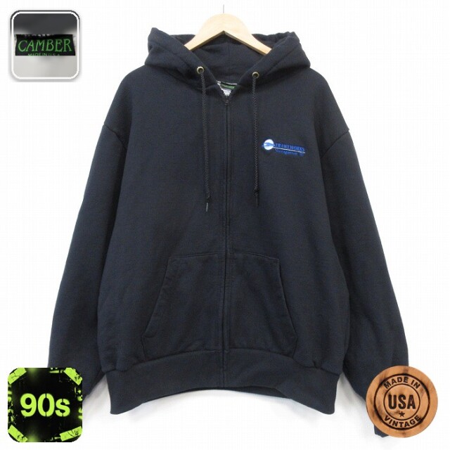 キャンバー 90s フルジップスウェット TRAWLWORKS ブラック メンズXL相当 | 古着