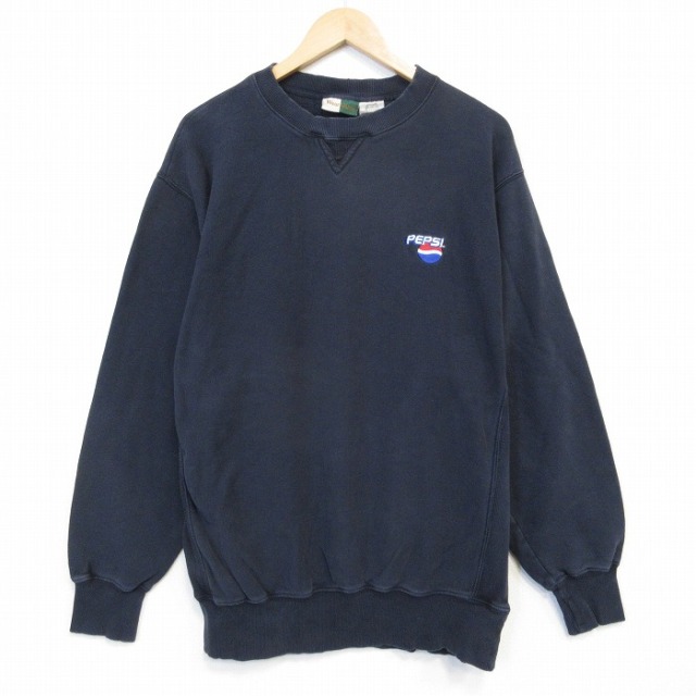 00s 長袖スウェット ペプシ リバースタイプ ネイビー メンズXL相当 | 古着