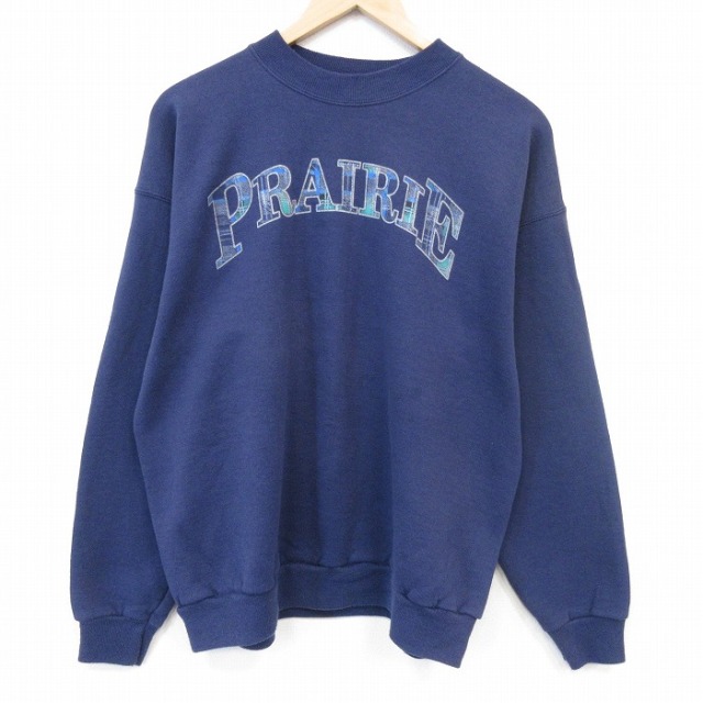ヘインズ 00s 長袖スウェット PRAIRIE ネイビー メンズL相当 | 古着