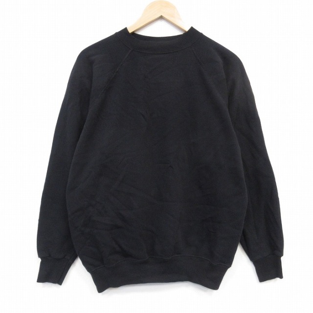 ヘインズ 90s 長袖スウェット ラグラン ブラック メンズL相当 | 古着