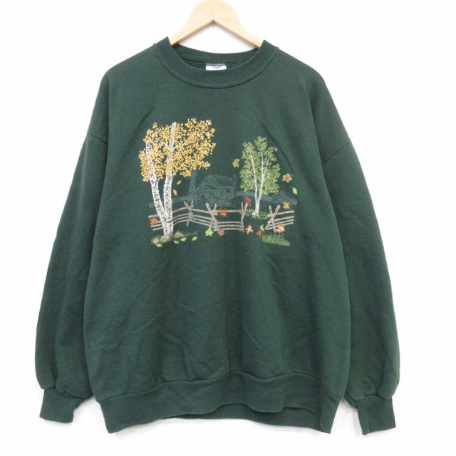 ジャージーズ 90s 長袖スウェット グリーン メンズXL相当 | 古着