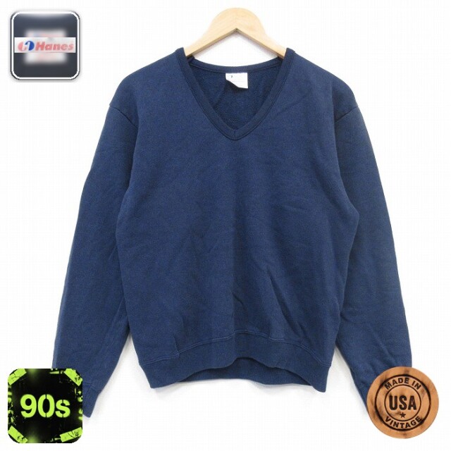 ヘインズ 90s 長袖スウェット ネイビー メンズS相当 | 古着