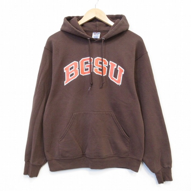 00s 長袖パーカー BGSU ブラウン メンズM相当 | 古着