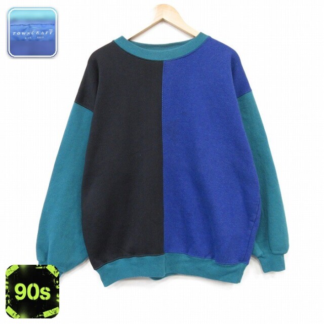 タウンクラフト 90s 長袖スウェット 無地 ブラック メンズXL相当 | 古着