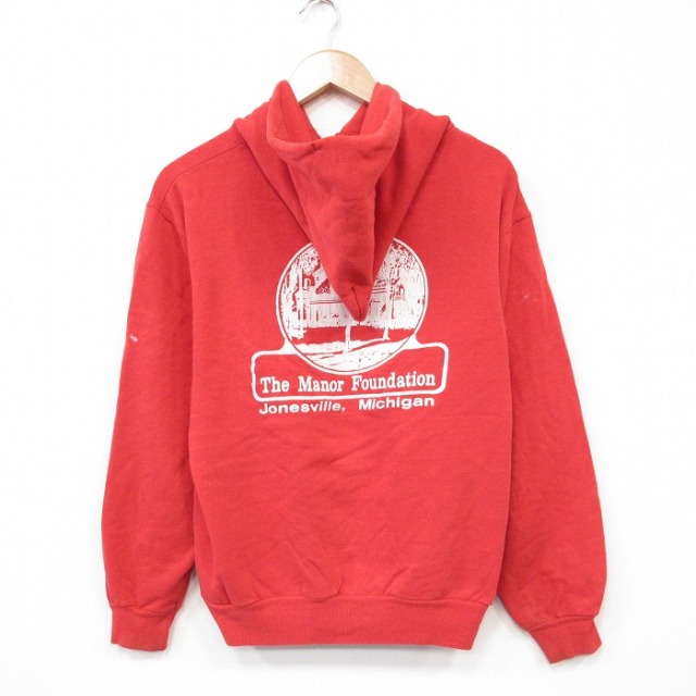 ヘインズ 80s フルジップスウェット ミシガン レッド メンズS相当 | 古着