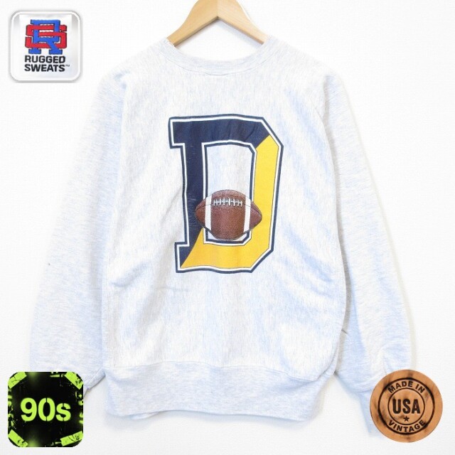 長袖 スウェット 90s DELAWARE リバースタイプ クルーネック USA製 グレー 霜降り メンズL相当 | 古着