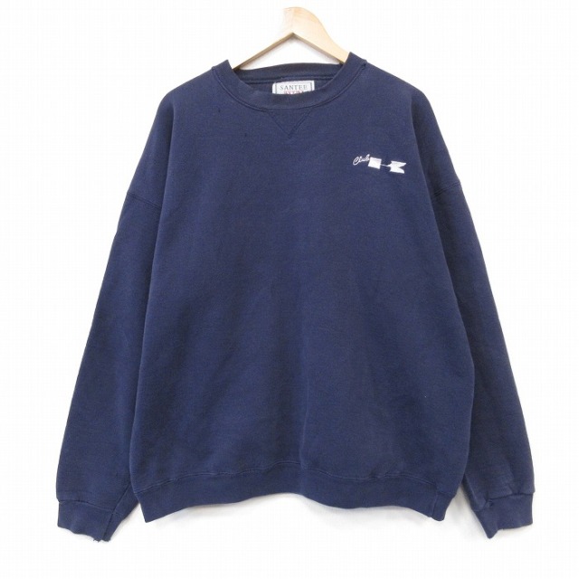長袖 スウェット 90s Clubk クルーネック USA製 ネイビー メンズXL相当 | 古着