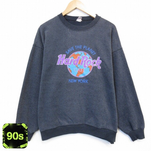 ハードロックカフェ 90s 長袖スウェット ニューヨーク グレー メンズXL相当 | 古着